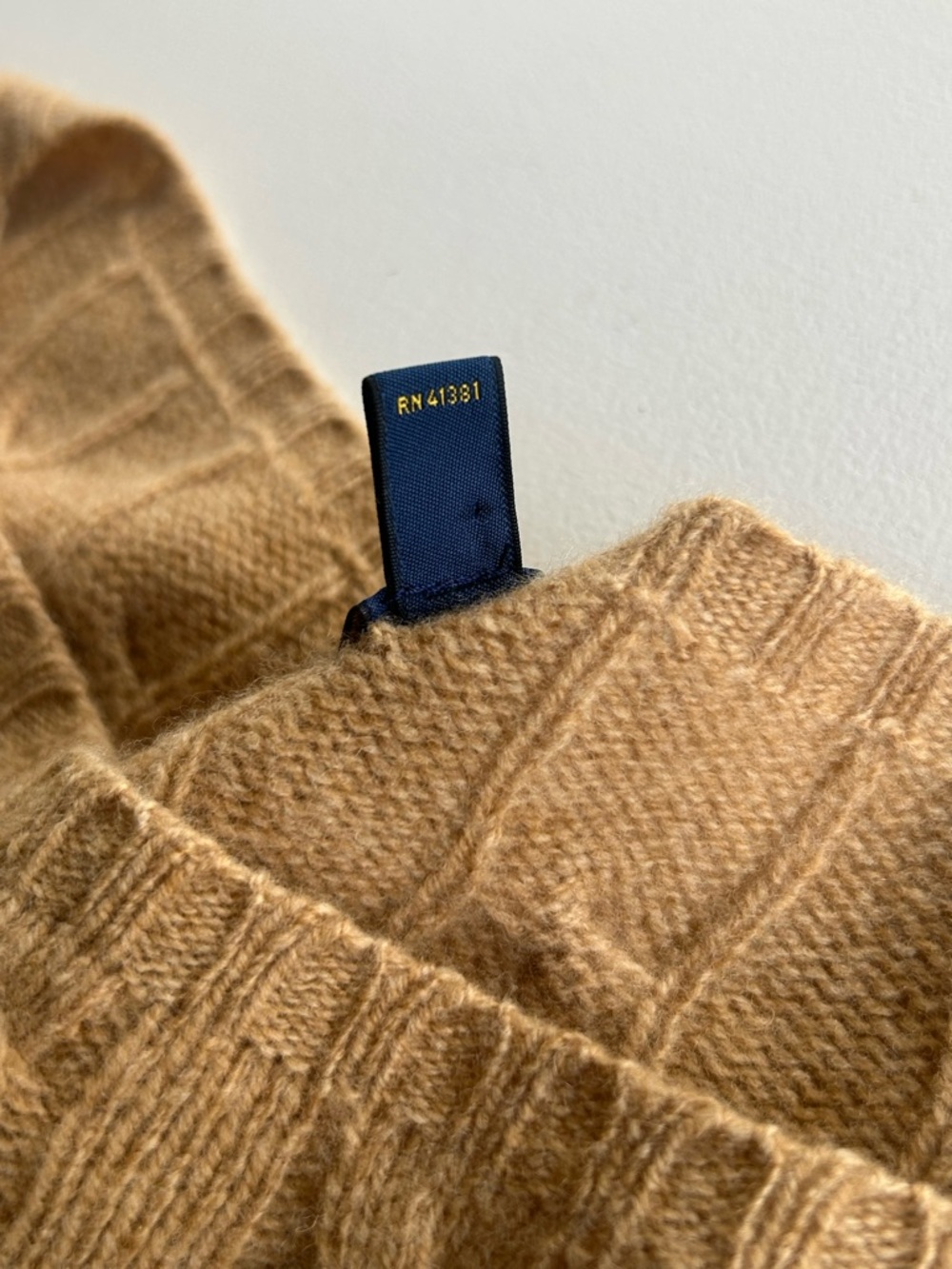 Polo Ralph Lauren Cable Knit Sweater Merino Wool Cashmere Tan Women Medium - Picture 7 of 16